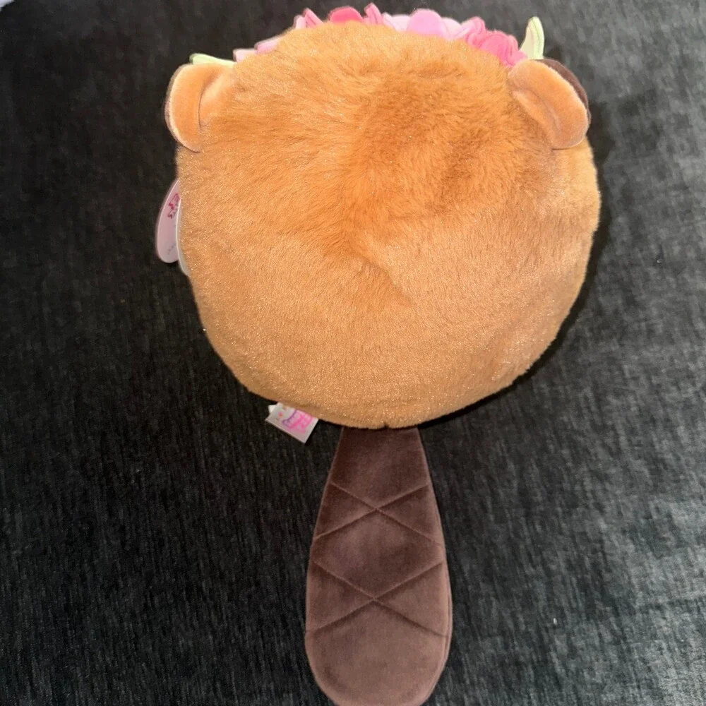 Squishmallows FuzzAMallow 8 Inch Chip Brown Beaver Plush with Flower Crown